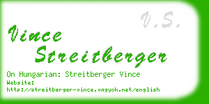 vince streitberger business card